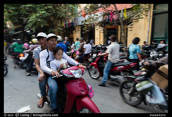 Busy street, old quarter. Hanoi, Vietnam (color)