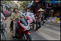 Street scene, old quarter. Hanoi, Vietnam (color)