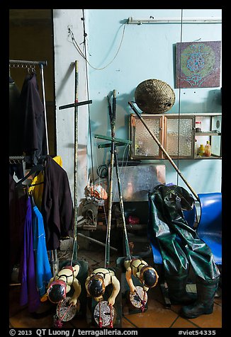 Objects used for water puppetry, Thang Long Theatre. Hanoi, Vietnam (color)