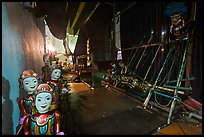 Water puppet theater backstage, Thang Long Theatre. Hanoi, Vietnam (color)