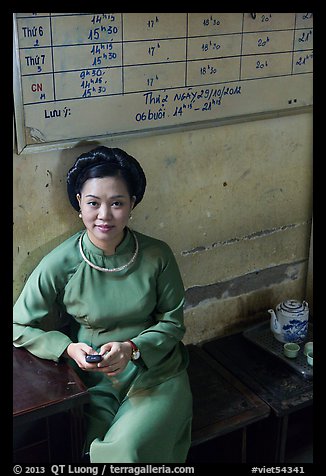 Water puppet musician backstage, Thang Long Theatre. Hanoi, Vietnam