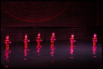 Water puppets (6 characters with lotus), Thang Long Theatre. Hanoi, Vietnam ( color)