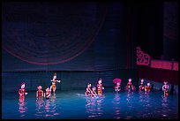 Water puppets (12 characters from various skits), Thang Long Theatre. Hanoi, Vietnam (color)