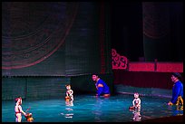 Water puppets and puppeters, Thang Long Theatre. Hanoi, Vietnam (color)