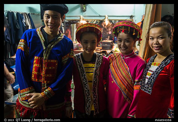 Water puppet artists backstage, Thang Long Theatre. Hanoi, Vietnam