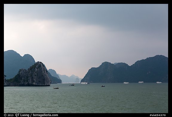 Approaching rain. Halong Bay, Vietnam