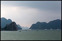 Approaching rain. Halong Bay, Vietnam (color)