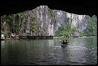Kayaking out of Luon Cave. Halong Bay, Vietnam ( color)