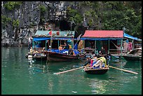 Floating houses, Vung Vieng village. Halong Bay, Vietnam ( color)