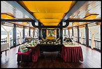 Tour boat dining room. Halong Bay, Vietnam (color)