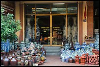 Ceramic store front with vases of all sizes. Bat Trang, Vietnam (color)