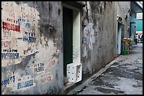 Alley with lots of painted numbers. Bat Trang, Vietnam ( color)