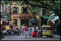 Early morning food shopping, old quarter. Hanoi, Vietnam ( color)