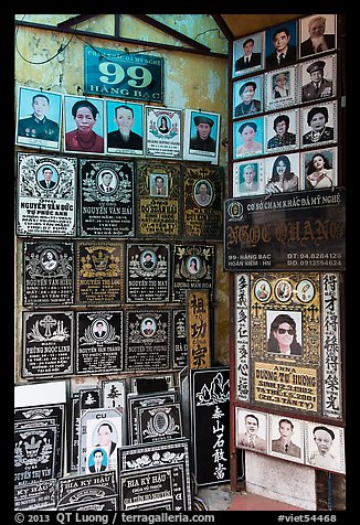 Marble plates to be used on tombs, old quarter. Hanoi, Vietnam (color)