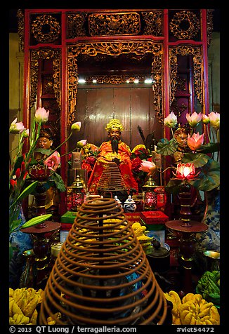 Tran Hung Dao statue in Ngoc Son Temple. Hanoi, Vietnam (color)