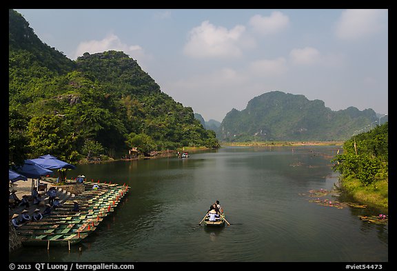 Wharf on Sao Khe River, Trang An. Ninh Binh,  Vietnam