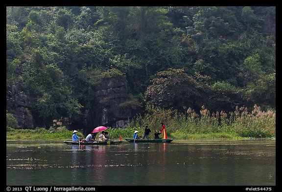 Distant wedding party, Trang An. Ninh Binh,  Vietnam