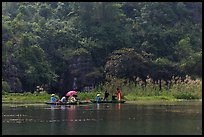 Distant wedding party, Trang An. Ninh Binh,  Vietnam (color)