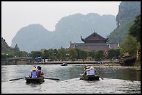 Boats near hall, Trang An. Ninh Binh,  Vietnam ( color)