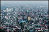 West Lake district from above at dusk. Hanoi, Vietnam ( color)