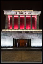 Ho Chi Minh Mausoleum at night. Hanoi, Vietnam (color)