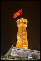 Flag tower at night, Thanh Long Citadel. Hanoi, Vietnam (color)