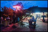 Phung Son Pagoda at night, district 11. Ho Chi Minh City, Vietnam (color)