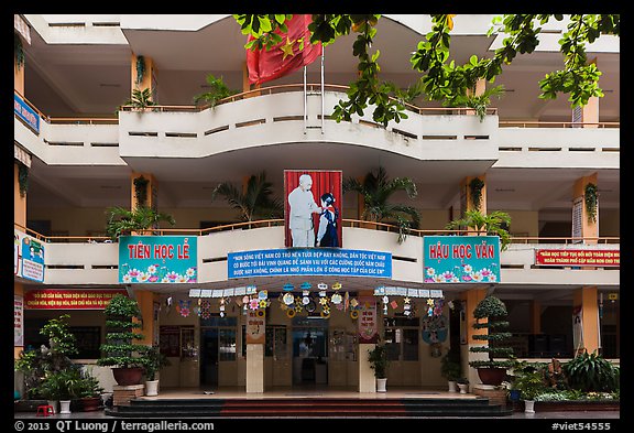 School facade, district 5. Ho Chi Minh City, Vietnam (color)