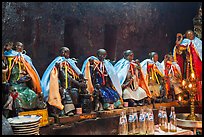 Ceramic figures of 12 women, each examplifying a human characteristic, Jade Emperor Pagoda, district 3. Ho Chi Minh City, Vietnam (color)