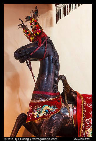 Wooden horse, Le Van Duyet temple, Binh Thanh district. Ho Chi Minh City, Vietnam (color)