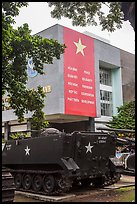 Tanks and signs extolling peace, War Remnants Museum, district 3. Ho Chi Minh City, Vietnam ( color)