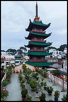 An Quang Pagoda from rooftop garden, district 10. Ho Chi Minh City, Vietnam ( color)