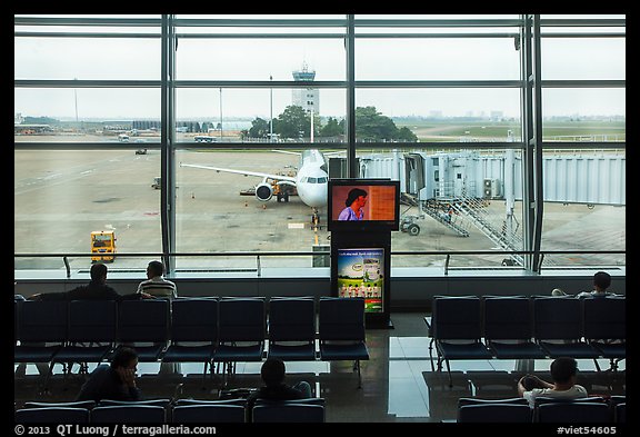 Waiting room, Tan Son Nhat airport, Tan Binh district. Ho Chi Minh City, Vietnam (color)