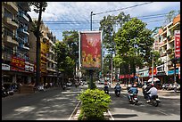 Leafy boulevard, district 5. Ho Chi Minh City, Vietnam