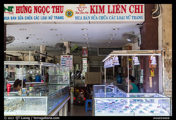 Jewelery and gold store, district 5. Ho Chi Minh City, Vietnam (color)