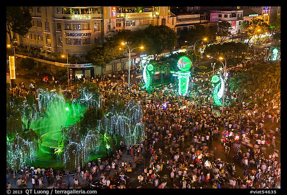 Holiday crowds from above. Ho Chi Minh City, Vietnam