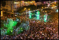 Holiday crowds from above. Ho Chi Minh City, Vietnam (color)