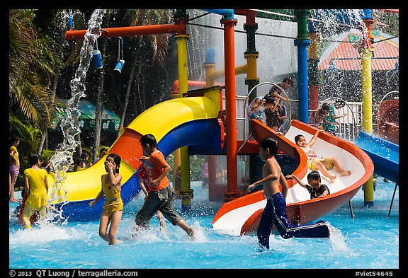 Children playing, Dam Sen Water Park, district 11. Ho Chi Minh City, Vietnam (color)