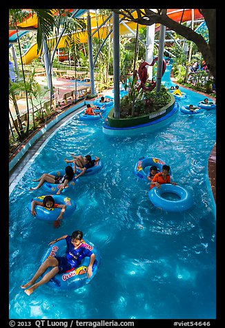 Inner tubing, Dam Sen Water Park, district 11. Ho Chi Minh City, Vietnam (color)