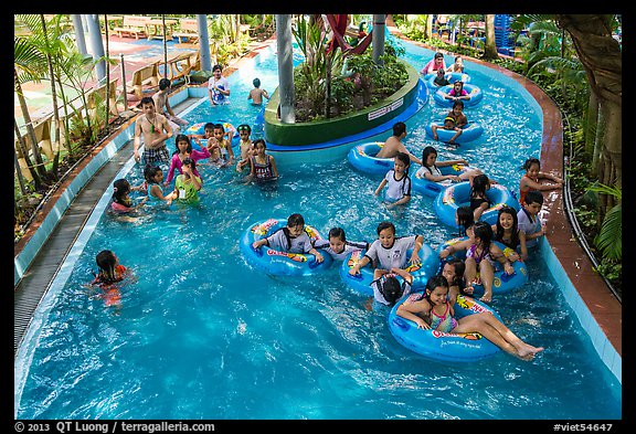 Lazy river ride, Dam Sen Water Park, district 11. Ho Chi Minh City, Vietnam (color)