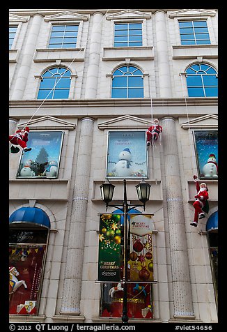 Department store with holiday decorations. Ho Chi Minh City, Vietnam (color)