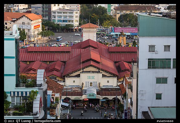 Ben Thanh covered market from above. Ho Chi Minh City, Vietnam