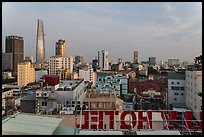 Rooftop view of Saigon skyline. Ho Chi Minh City, Vietnam (color)