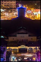 Ben Thank market from above at night. Ho Chi Minh City, Vietnam (color)