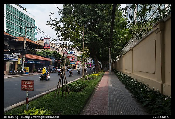 Walls of consulate of France. Ho Chi Minh City, Vietnam