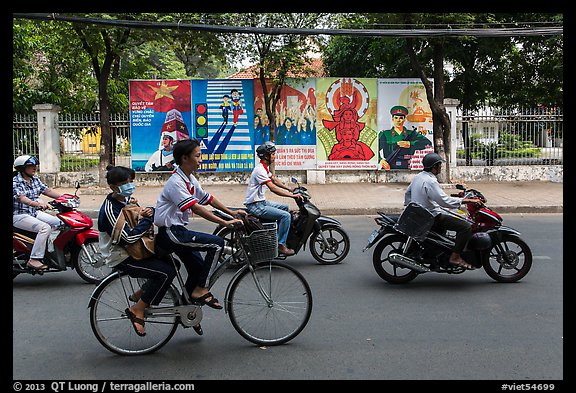 Bicycle and motorbikes. Ho Chi Minh City, Vietnam