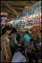 Stalls inside Ben Thanh market. Ho Chi Minh City, Vietnam ( color)