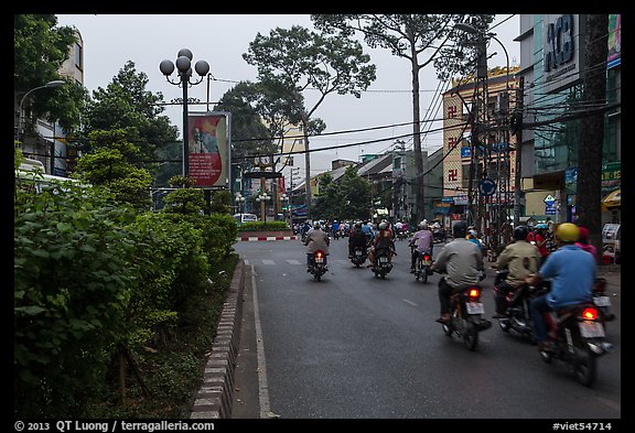 Street at dusk. Ho Chi Minh City, Vietnam (color)