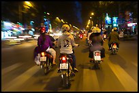 Motorbike riders at night from riders perspective. Ho Chi Minh City, Vietnam ( color)