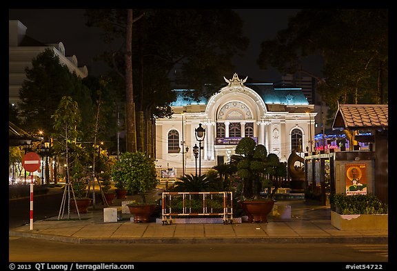 Opera house at night. Ho Chi Minh City, Vietnam